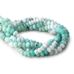 9-9.5mm Blue Peruvian Opal Plain Rondelle Beads 16 inch 60 pieces (ONLINE ORDER ONLY)