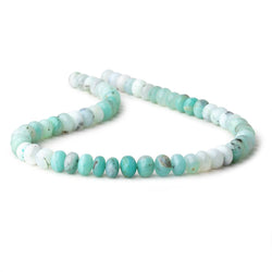 9-9.5mm Blue Peruvian Opal Plain Rondelle Beads 16 inch 60 pieces (ONLINE ORDER ONLY)