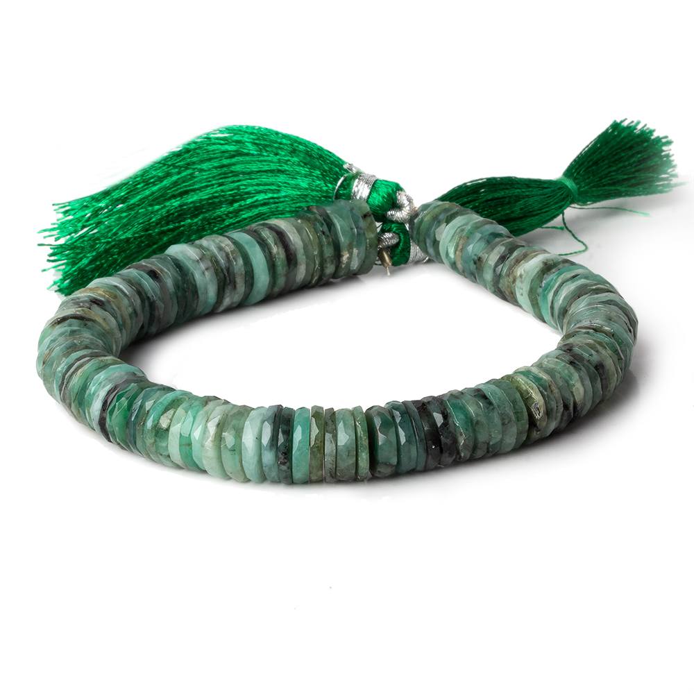 9-9.5mm Brazilian Emerald Faceted Heshi Beads 7 inch 83 pieces (ONLINE ORDER ONLY)