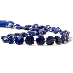 9-9.5mm Lapis Lazuli faceted pillow beads 14 inch 33 pieces (ONLINE ORDER ONLY)