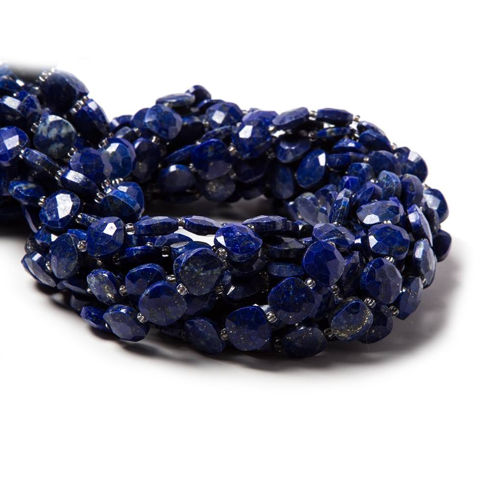 9-9.5mm Lapis Lazuli faceted pillow beads 14 inch 33 pieces (ONLINE ORDER ONLY)