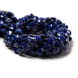 9-9.5mm Lapis Lazuli faceted pillow beads 14 inch 33 pieces (ONLINE ORDER ONLY)