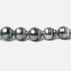 9-9.5mm Peacock Tahitian Large Hole Saltwater Ringed Pearls 4 inch 8 pieces (ONLINE ORDER ONLY)
