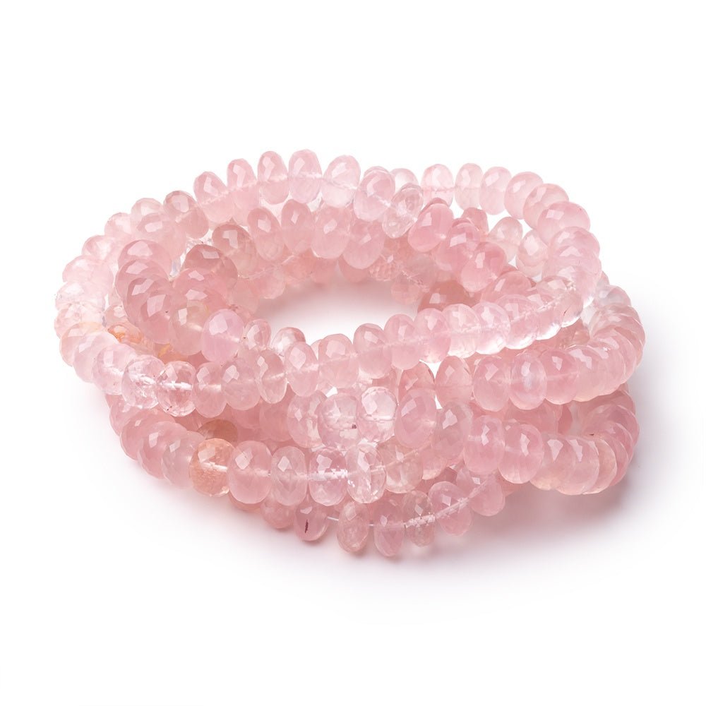 9-9.5mm Rose Quartz Faceted Rondelle Beads 16 inch 72 pieces AA (ONLINE ORDER ONLY)