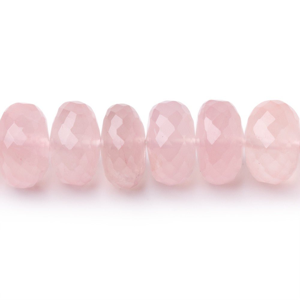 9-9.5mm Rose Quartz Faceted Rondelle Beads 16 inch 72 pieces AA (ONLINE ORDER ONLY)