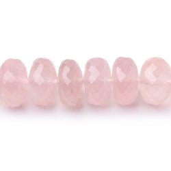 9-9.5mm Rose Quartz Faceted Rondelle Beads 16 inch 72 pieces AA (ONLINE ORDER ONLY)