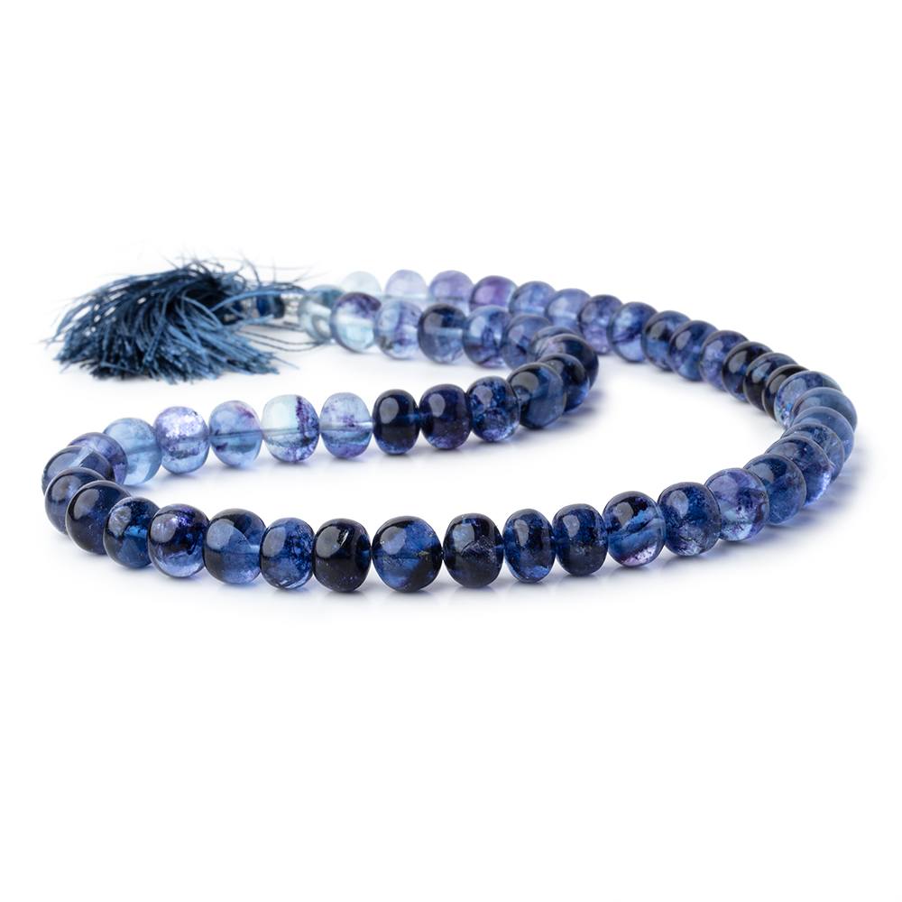 9-9.5mm Shaded Blue Fluorite Plain Rondelles 16 inch 54 pieces (ONLINE ORDER ONLY)
