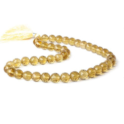8-9mm Whiskey Quartz concave faceted rounds 16 inch 50 beads AA (ONLINE ORDER ONLY)