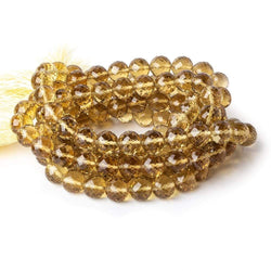 8-9mm Whiskey Quartz concave faceted rounds 16 inch 50 beads AA (ONLINE ORDER ONLY)
