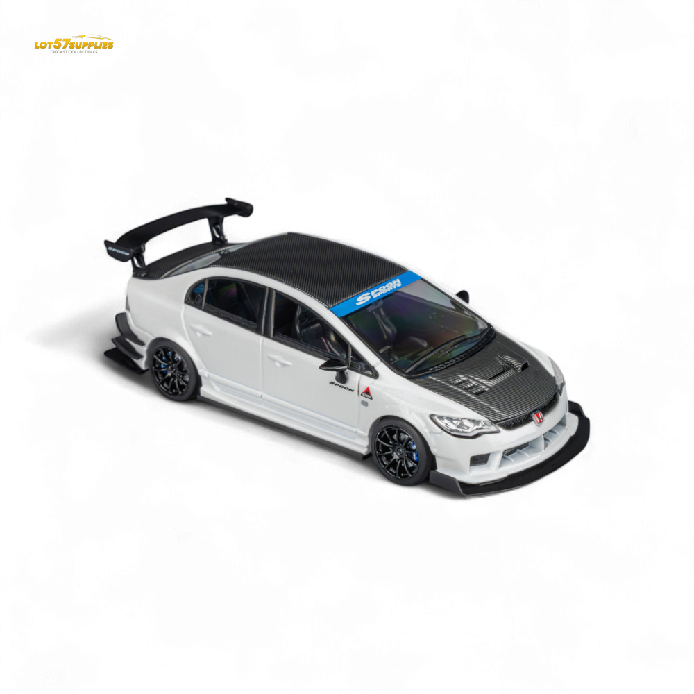 (Pre-Order) Microturbo Honda Civic Type R FD2 Spoon Sports - Metallic White 1:64 (Online Order Only)