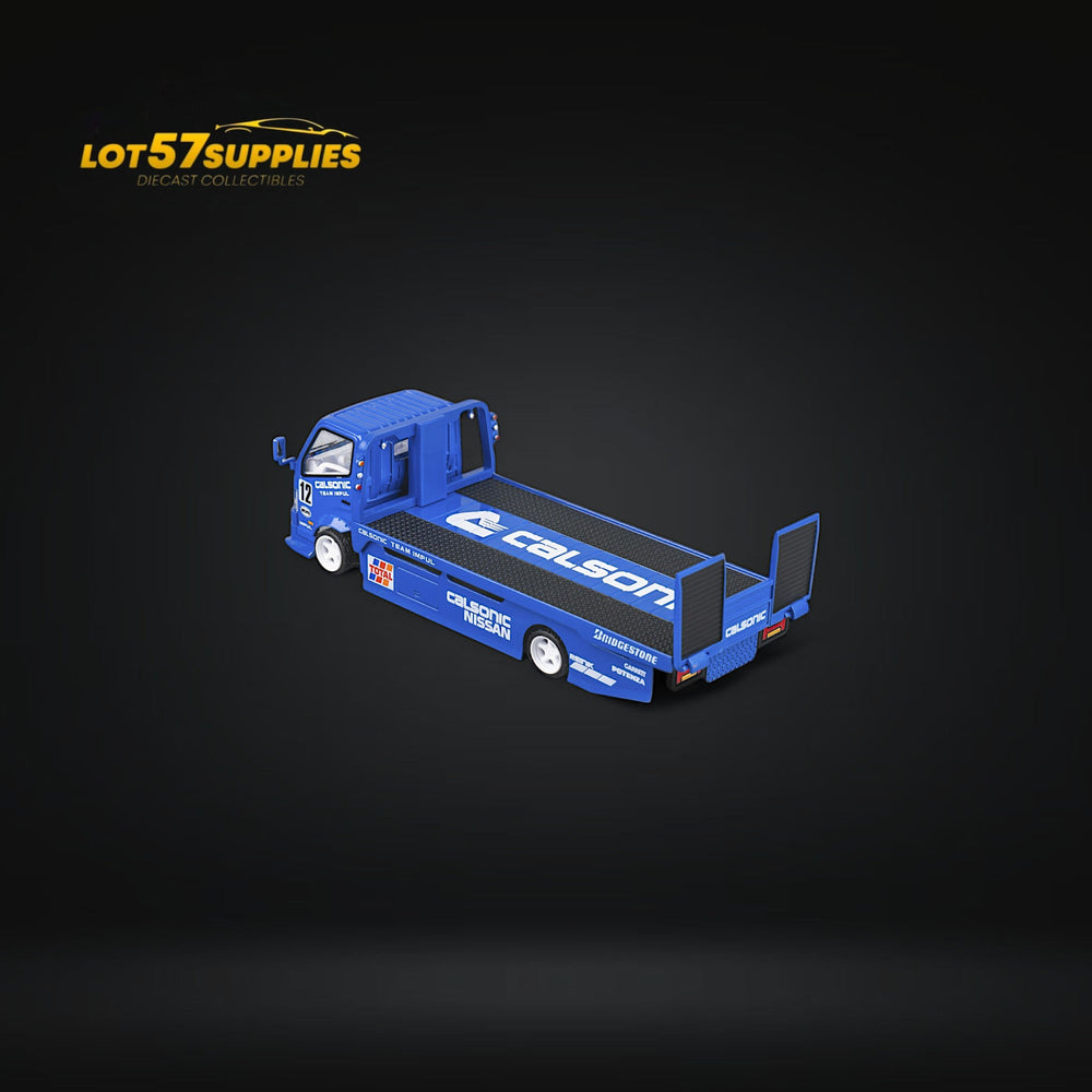 MicroTurbo HINO 300 Custom Truck Flatbed  Blue Calsonic Livery 1:64 (ONLINE ORDER ONLY)