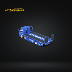 MicroTurbo HINO 300 Custom Truck Flatbed  Blue Calsonic Livery 1:64 (ONLINE ORDER ONLY)