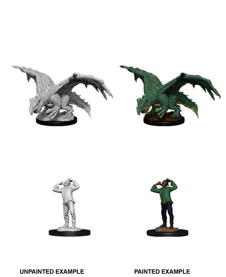 D&D: Nolzur's Marvelous Miniatures - Green Dragon Wyrmling & Afflicted Elf (ONLINE ORDER ONLY)