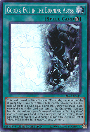 Good & Evil in the Burning Abyss [SECE-ENS14] Super Rare (ONLINE ORDER ONLY)