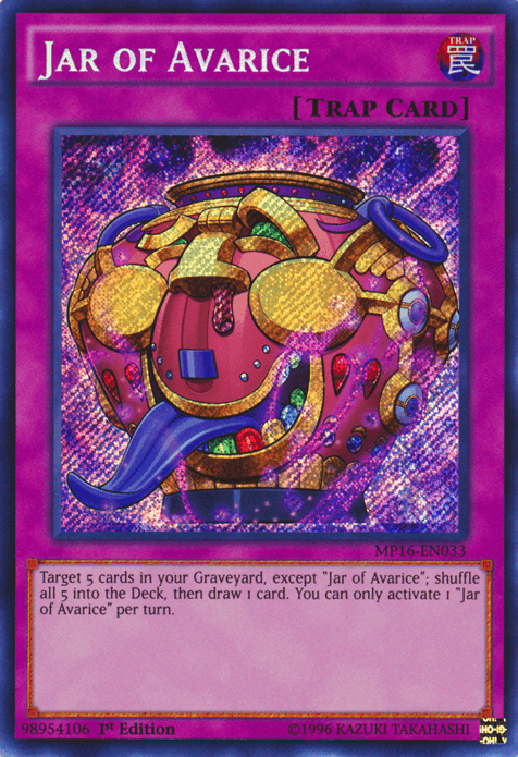 Jar of Avarice [MP16-EN033] Secret Rare (ONLINE ORDER ONLY)