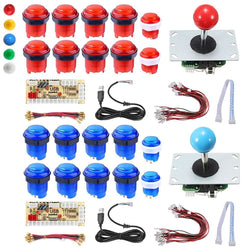 2 Players PC Game USB Controller LED Push Buttons Cables DIY Arcade Joystick Kit (Online Only)