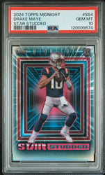 Graded 2024 Topps Midnight Drake Maye #SS4 Star Studded Rookie RC Football Card PSA 10 Gem Mint (ONLINE ORDER ONLY)