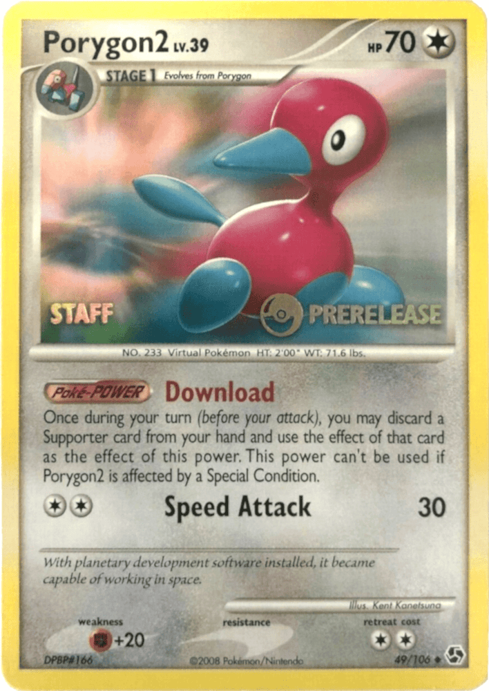 Porygon2 (49/106) (Staff Prerelease Promo) [Diamond & Pearl: Black Star Promos] (Online Only)