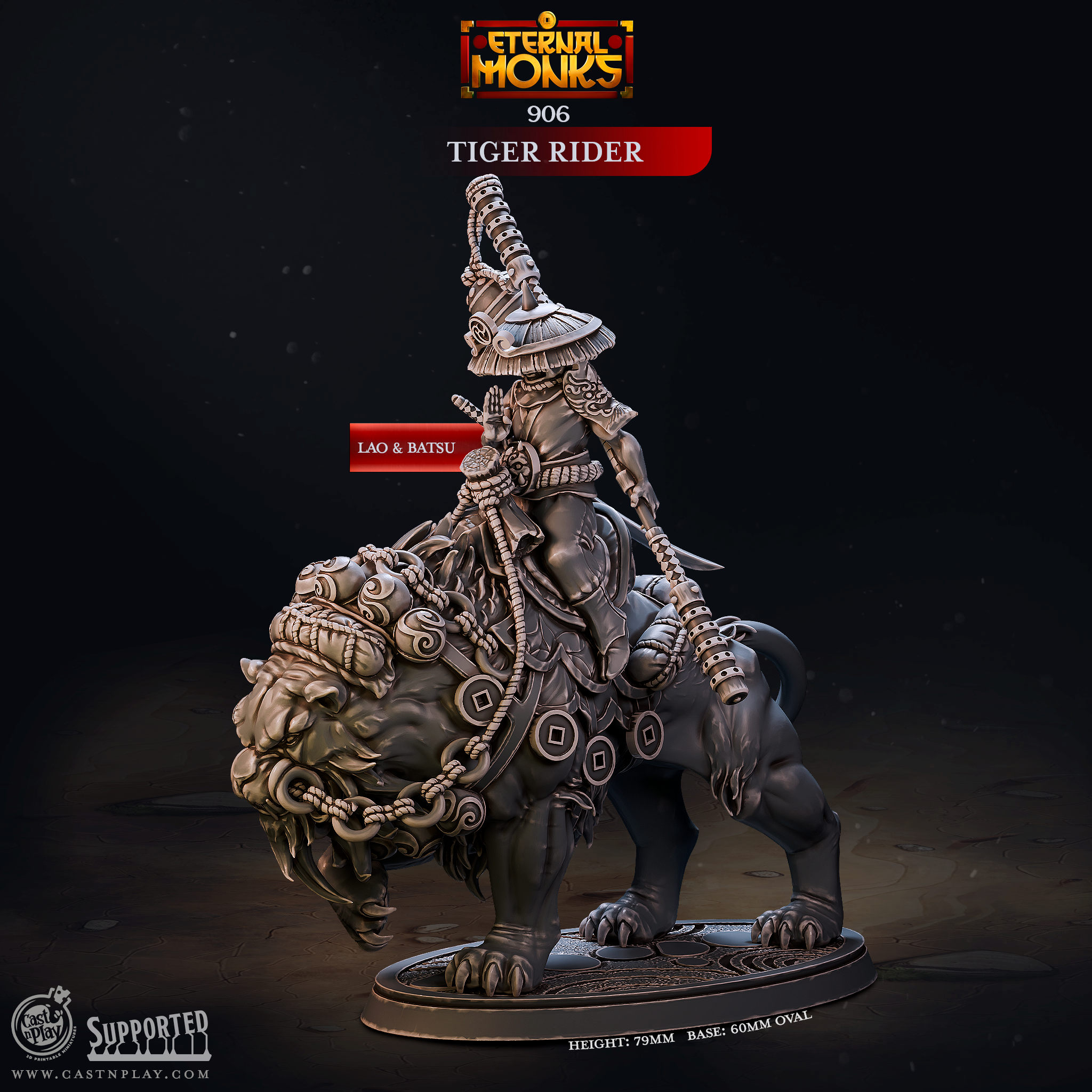 3D Printed Cast n Play Tiger Rider Eternal Monks Set 28mm 32mm D&D (Online Only)