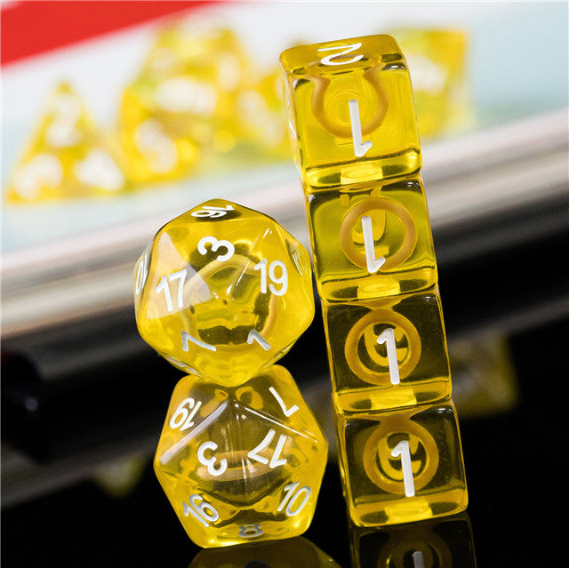 Yellow Circle / Gold Hedgehog Ring Dice 11-Dice Set RPG (Online Only)