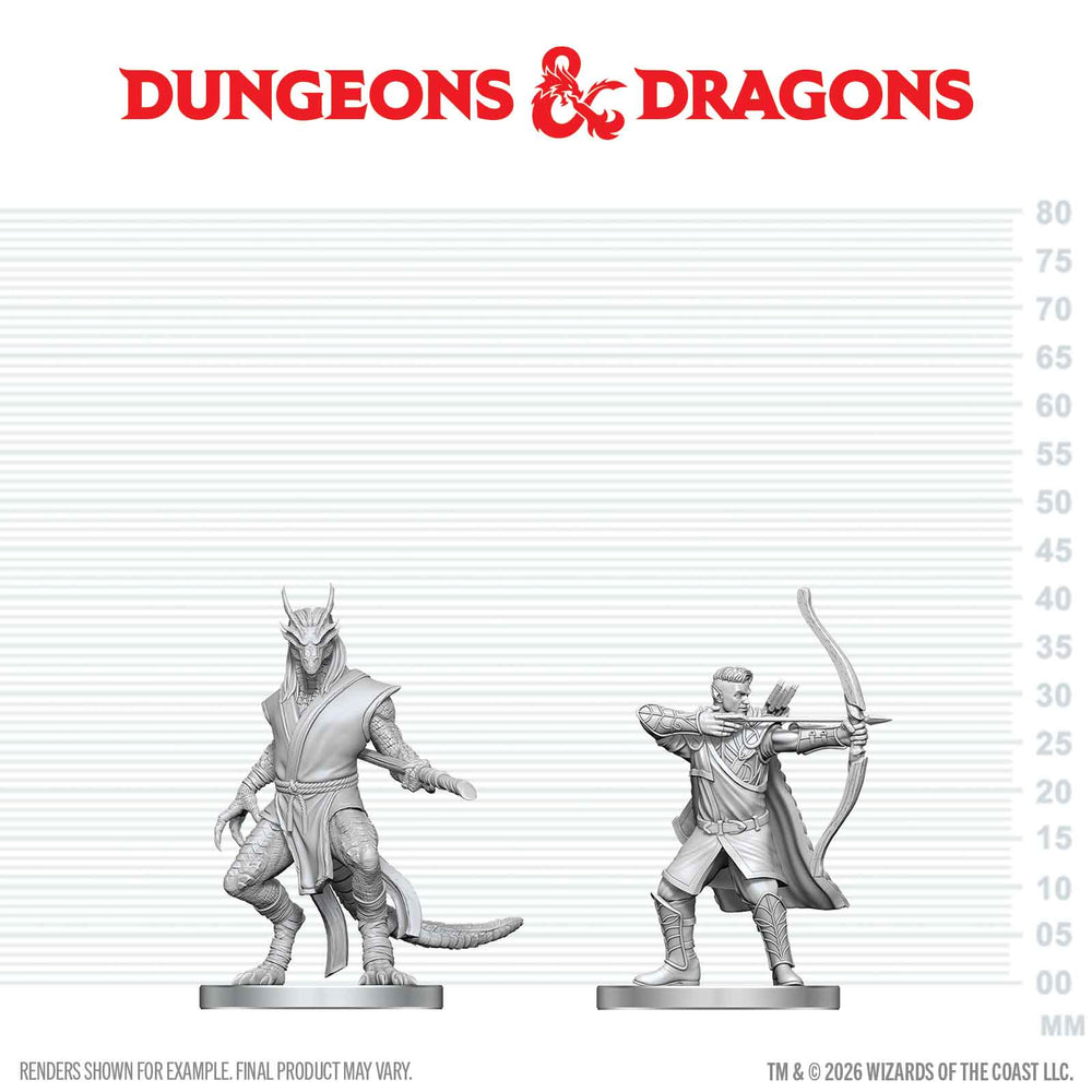 D&D: Nolzur's Marvelous Unpainted Miniatures - Elf Ranger & Dragonborn Monk (ONLINE ORDER ONLY)