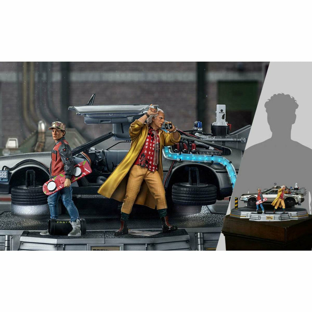 Iron Studios Back to the Future Part II DeLorean (Full Deluxe Version including Marty McFly and Doc Brown) 1:10 Scale Statues (ONLINE ORDER ONLY)