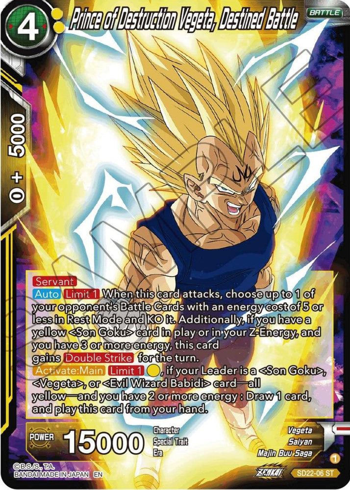 Prince of Destruction Vegeta, Destined Battle (Starter Deck Exclusive) (SD22-06) [Power Absorbed] (ONLINE ORDER ONLY)