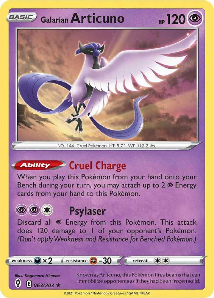 Galarian Articuno (063/203) [Sword & Shield: Evolving Skies] (Online Only)