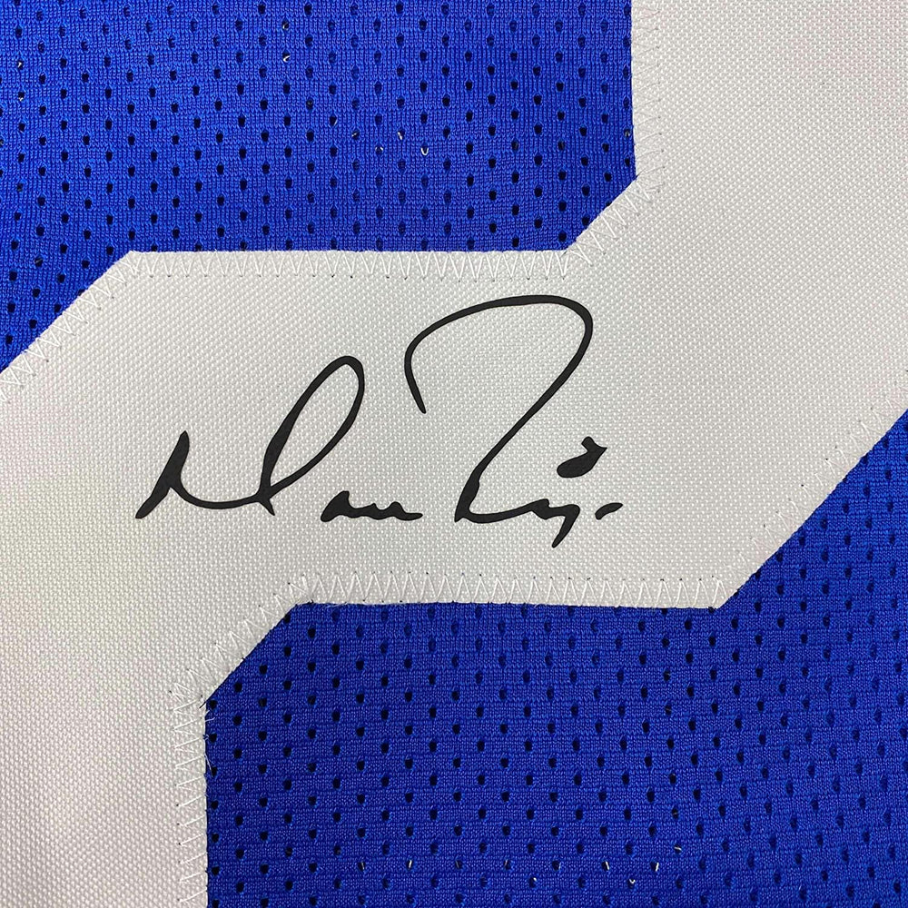 Framed Facsimile Autographed Matt Ryan 35x39 Indianapolis Blue Reprint Laser Auto Football Jersey (ONLINE ORDER ONLY)