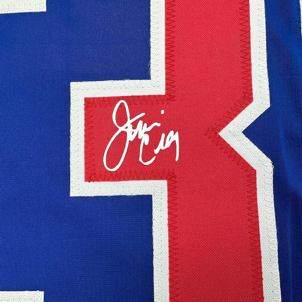 Framed Facsimile Autographed Jim Craig 35x39 United States USA Blue 1980 Miracle on Ice Reprint Laser Auto Hockey Jersey (ONLINE ORDER ONLY)