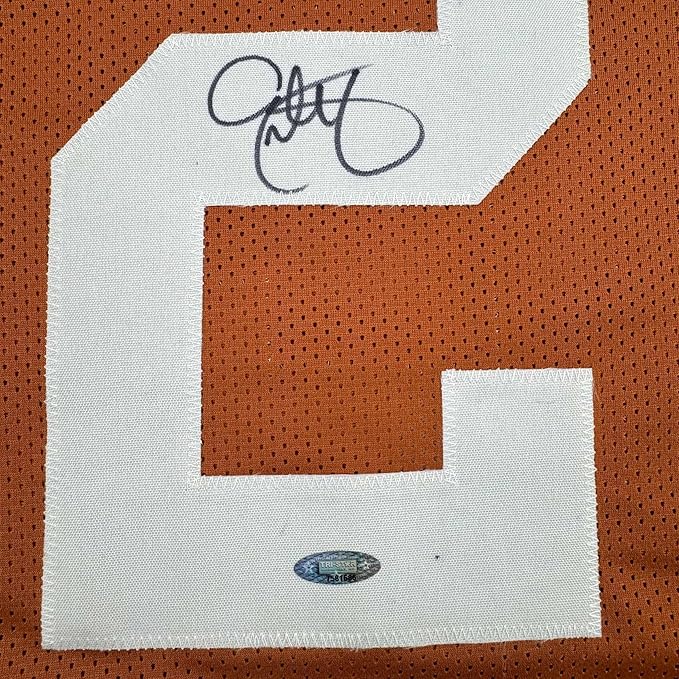 Framed Autographed/Signed Eric Metcalf 35x39 Texas Orange College Football Jersey Beckett BAS COA (ONLINE ORDER ONLY)