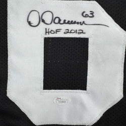 Framed Autographed/Signed Dermontti Dawson HOF 12 35x39 Pittsburgh Black Football Jersey JSA COA