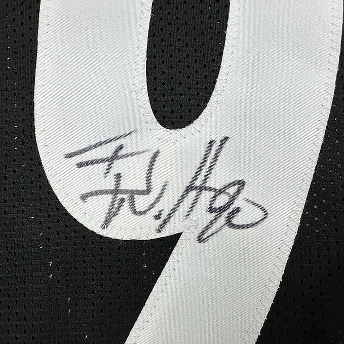 Framed Autographed/Signed T.J. Watt 35x39 Pittsburgh Black Football Jersey Beckett BAS COA