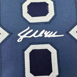 Framed Facsimile Autographed Shane McClanahan 35x39 Tampa Bay Navy Blue Reprint Laser Auto Baseball Jersey (ONLINE ORDER ONLY)