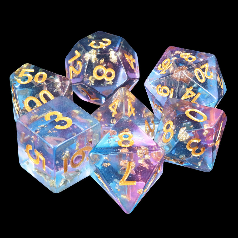 Scattered Stars 7-Dice Set Resin Dungeons and Dragons Dice Sharp Edge (Online Only)