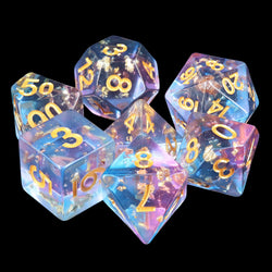 Scattered Stars 7-Dice Set Resin Dungeons and Dragons Dice Sharp Edge (Online Only)