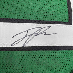 Framed Autographed/Signed Jaelan Phillips 35x39 Philadelphia Kelly Green Football Jersey PSA/DNA COA