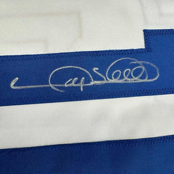 Framed Autographed/Signed Gary Sheffield 35x39 Los Angeles LA White Baseball Jersey PSA/DNA COA