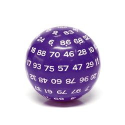 "Purple" Single 100 Sided Polyhedral Dice (D100) | Purple Color (45mm) White (Online Only)