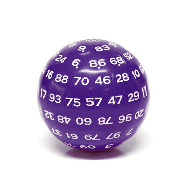 "Purple" Single 100 Sided Polyhedral Dice (D100) | Purple Color (45mm) White (Online Only)