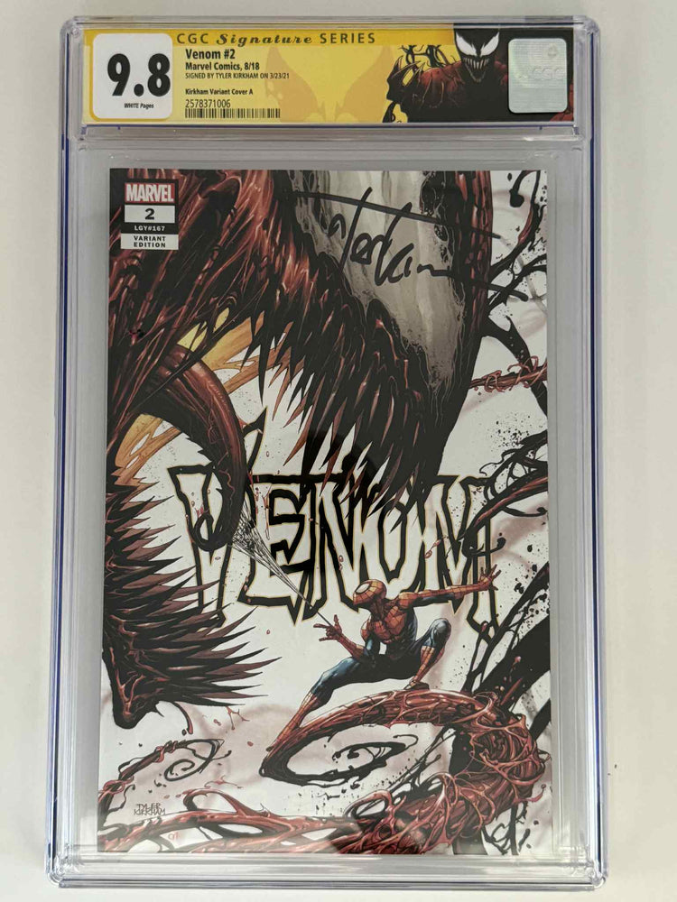 [Signed by Tyler Kirkham] Venom #2 CGC 9.8 Yellow Label Tyler Kirkham Exclusive Var (ONLINE ORDER ONLY)