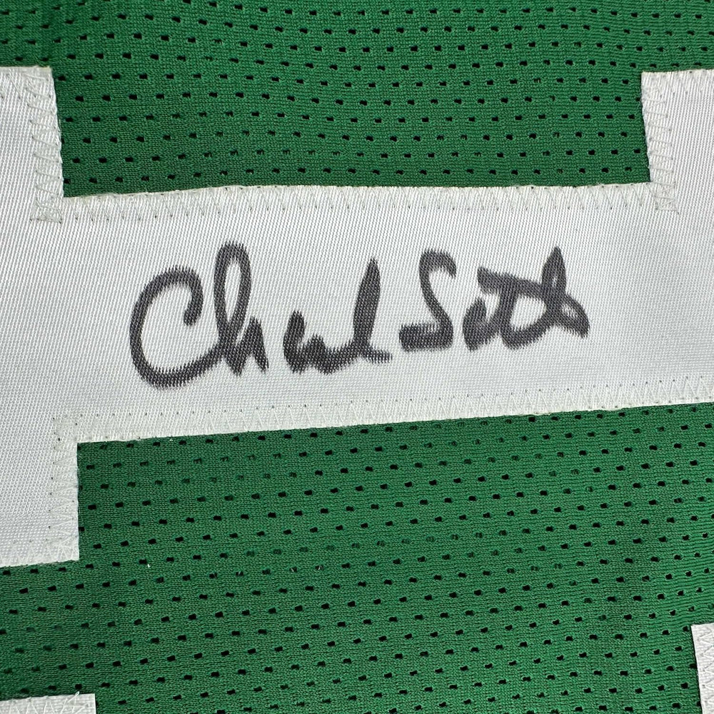 Framed Autographed/Signed Charlie Scott 35x39 Boston Green Basketball Jersey JSA COA