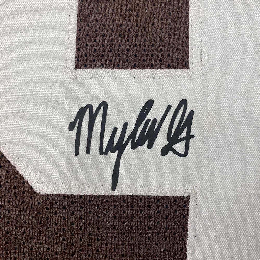 Framed Facsimile Autographed Myles 35x39 Garrett Cleveland Brown Reprint Laser Auto Football Jersey (ONLINE ORDER ONLY)