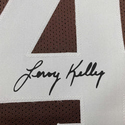 Framed Facsimile Autographed Leroy Kelly 35x39 Cleveland Brown Reprint Laser Auto Football Jersey (ONLINE ORDER ONLY)