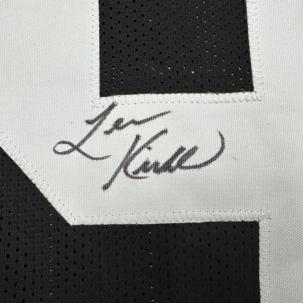 Framed Autographed/Signed Levon Kirkland 35x39 Pittsburgh Black Football Jersey Beckett BAS COA (ONLINE ORDER ONLY)