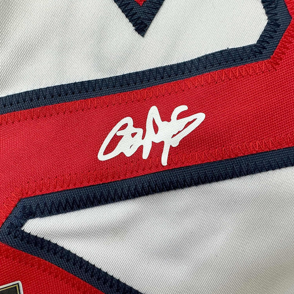 Framed Facsimile Autographed Roger Clemens 35x39 Boston White Reprint Laser Auto Baseball Jersey (ONLINE ORDER ONLY)