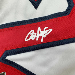Framed Facsimile Autographed Roger Clemens 35x39 Boston White Reprint Laser Auto Baseball Jersey (ONLINE ORDER ONLY)