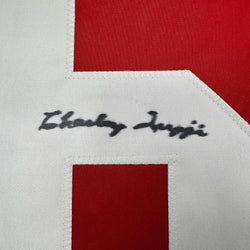 Framed Autographed/Signed Charley Trippi 35xx39 Arizona Red Football Jersey JSA COA