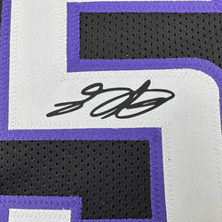 Framed Facsimile Autographed De'Aaron Fox 35x39 Sacramento Black Reprint Laser Auto Basketball Jersey (ONLINE ORDER ONLY)