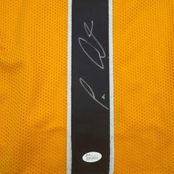 Framed Autographed/Signed Tavon Austin 35x39 West Virginia Yellow College Football Jersey JSA COA